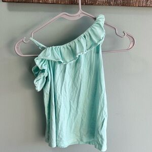 Lilly Pulitzer Girls' Mint Blue Ruffle Trim Sleeveless Top Size large (8-10)